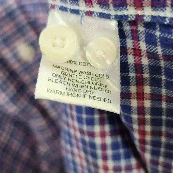 UNTUCKIT Men's Sz 3XL Long Sleeve Button Front Blue Red Plaid Shirt 100% Cotton - Picture 5 of 5